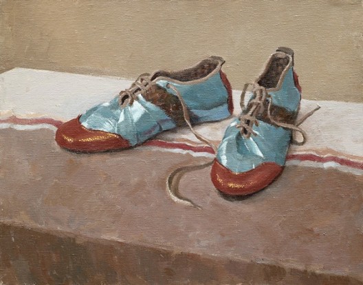 《鞋》，布面丙烯，43 × 50 cm，2013
